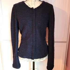 LOFT Navy Tweed Jacket Size M